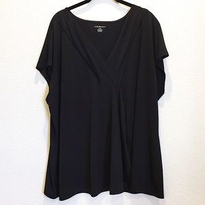 Lane Bryant | black v neck blouse